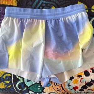 Nike Women's Pastel Athletic Shorts - Blue, Yellow, Pink